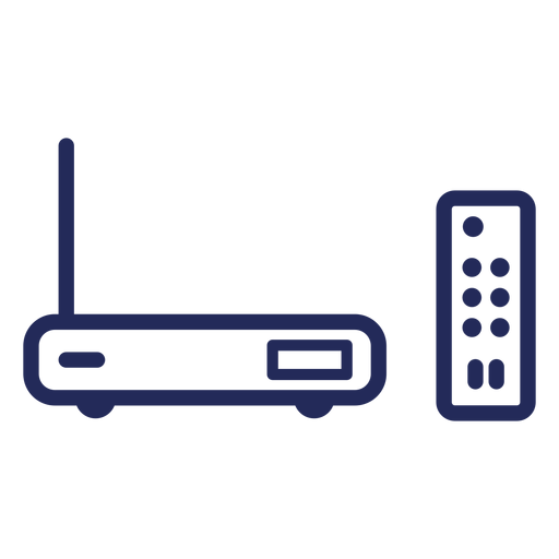 Remote control set top box stroke icon