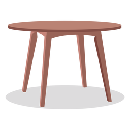 Round wooden table illustration PNG Design