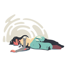 Sad woman character PNG Design