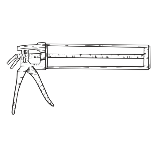 Pistola selladora de silicona dibujada a mano. Diseño PNG