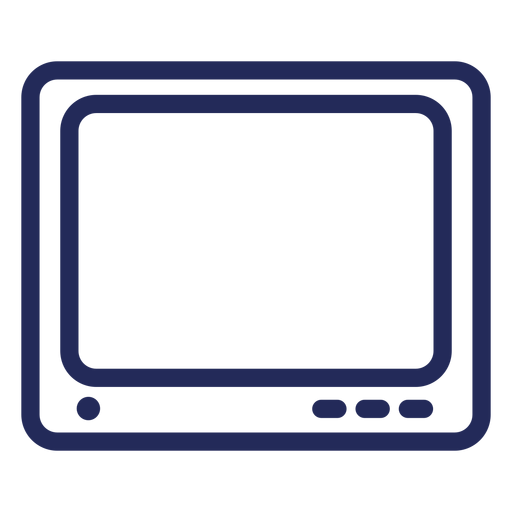 Square television stroke icon PNG Design