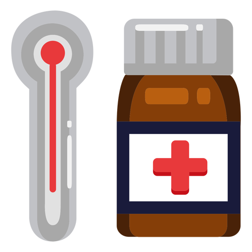 Icono de pastillas de termómetro Diseño PNG