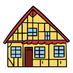 Ilustração de casa dinamarquesa tradicional Desenho PNG