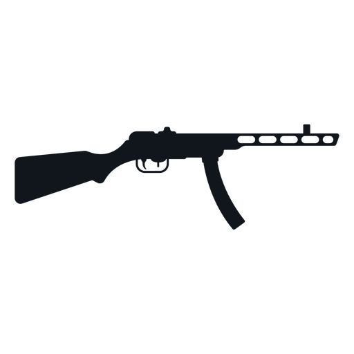 Type 50 submachine gun silhouette PNG Design