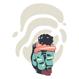 Unhappy man character PNG Design