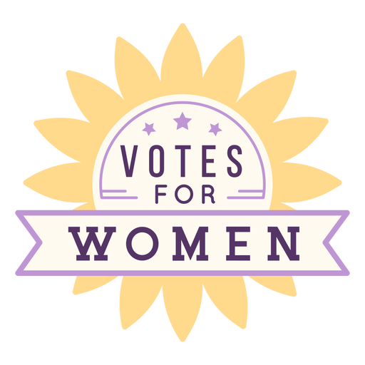 Stimmen für Frauen Sonnenabzeichen PNG-Design