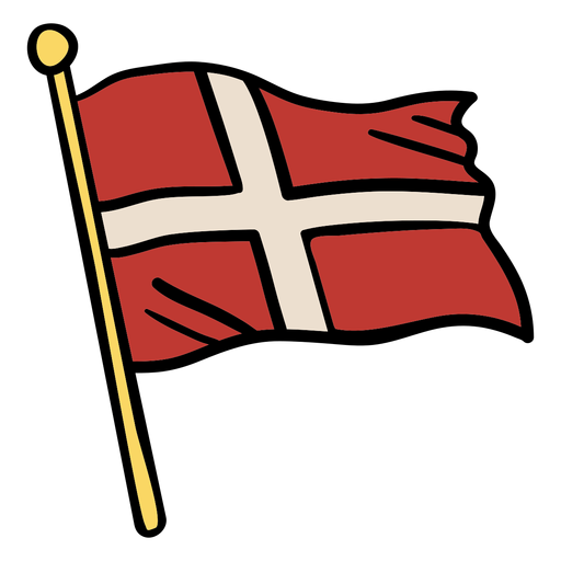 Ilustração da bandeira da Dinamarca Desenho PNG