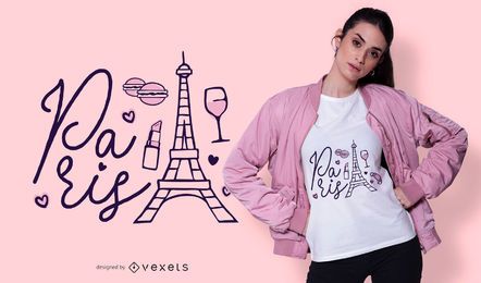Diseño de camiseta de letras de París Diseño de camiseta de letras de París