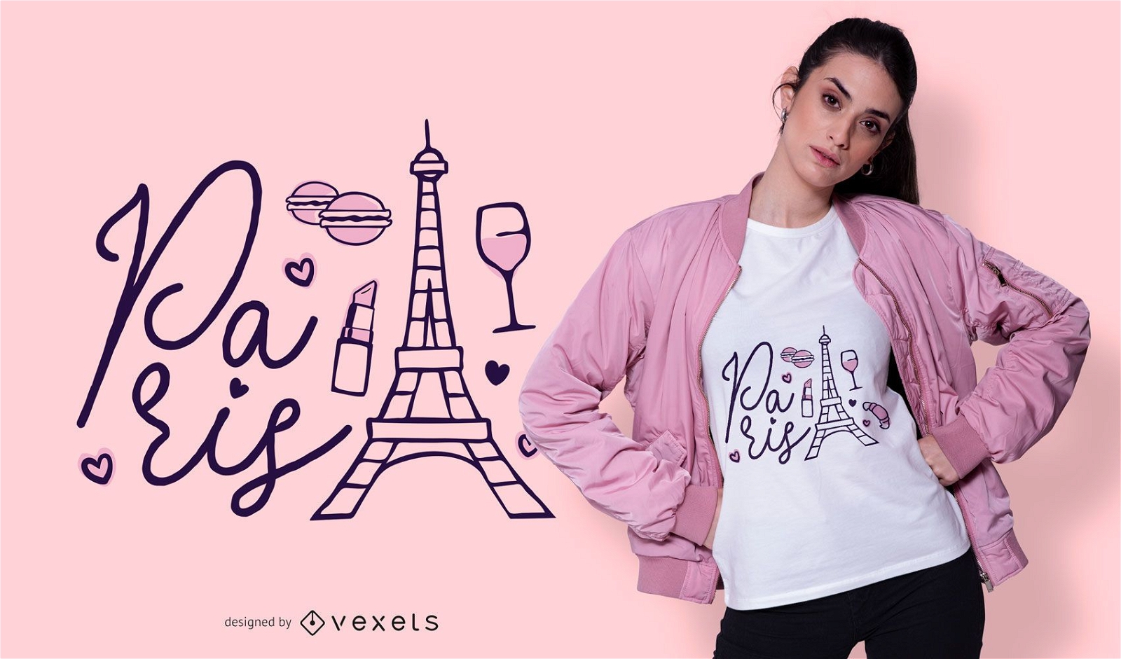 Paris Lettering T-shirt Design