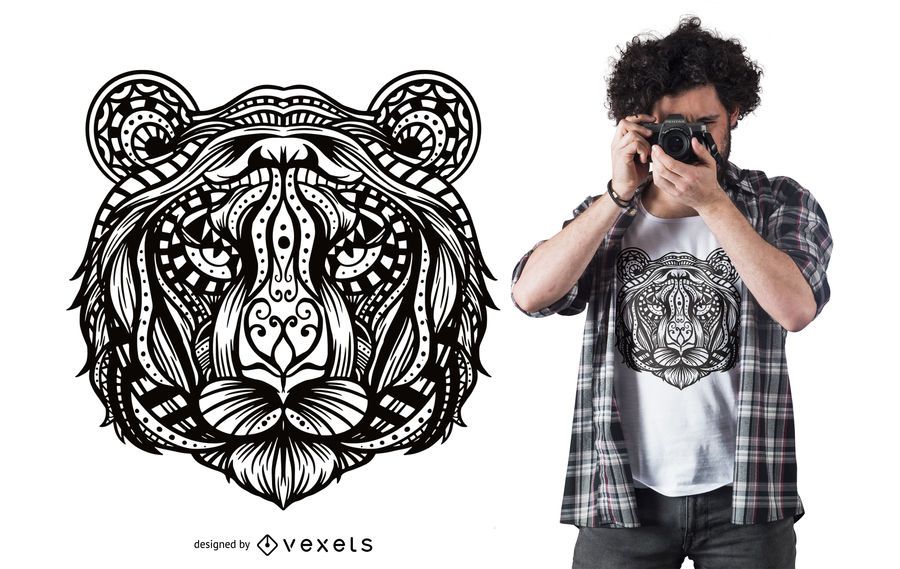 Diseño de camiseta Tiger Mandala Diseño de camiseta Tiger Mandala