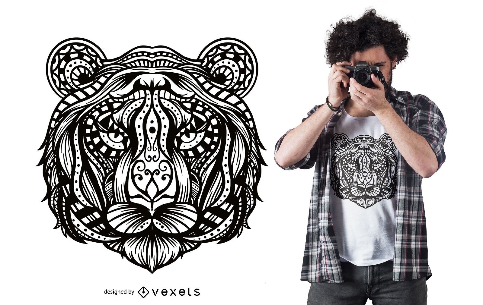 Diseño de camiseta Tiger Mandala