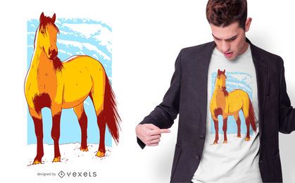 Diseño de camiseta de ilustración de caballo