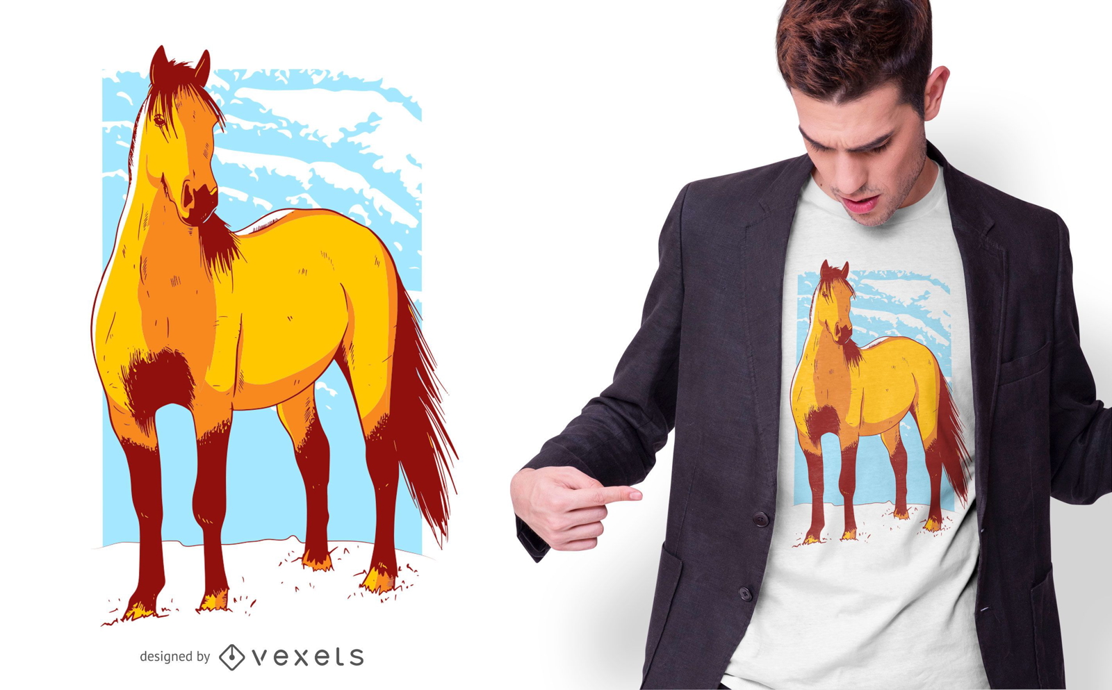 Pferd Illustration T-Shirt Design