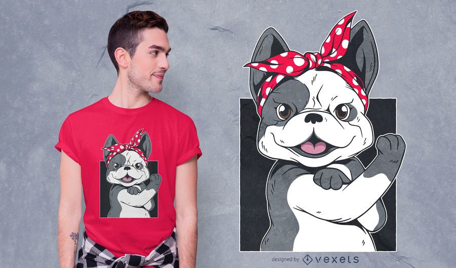 Diseño de camiseta de chica de bulldog francés Diseño de camiseta de chica de bulldog francés