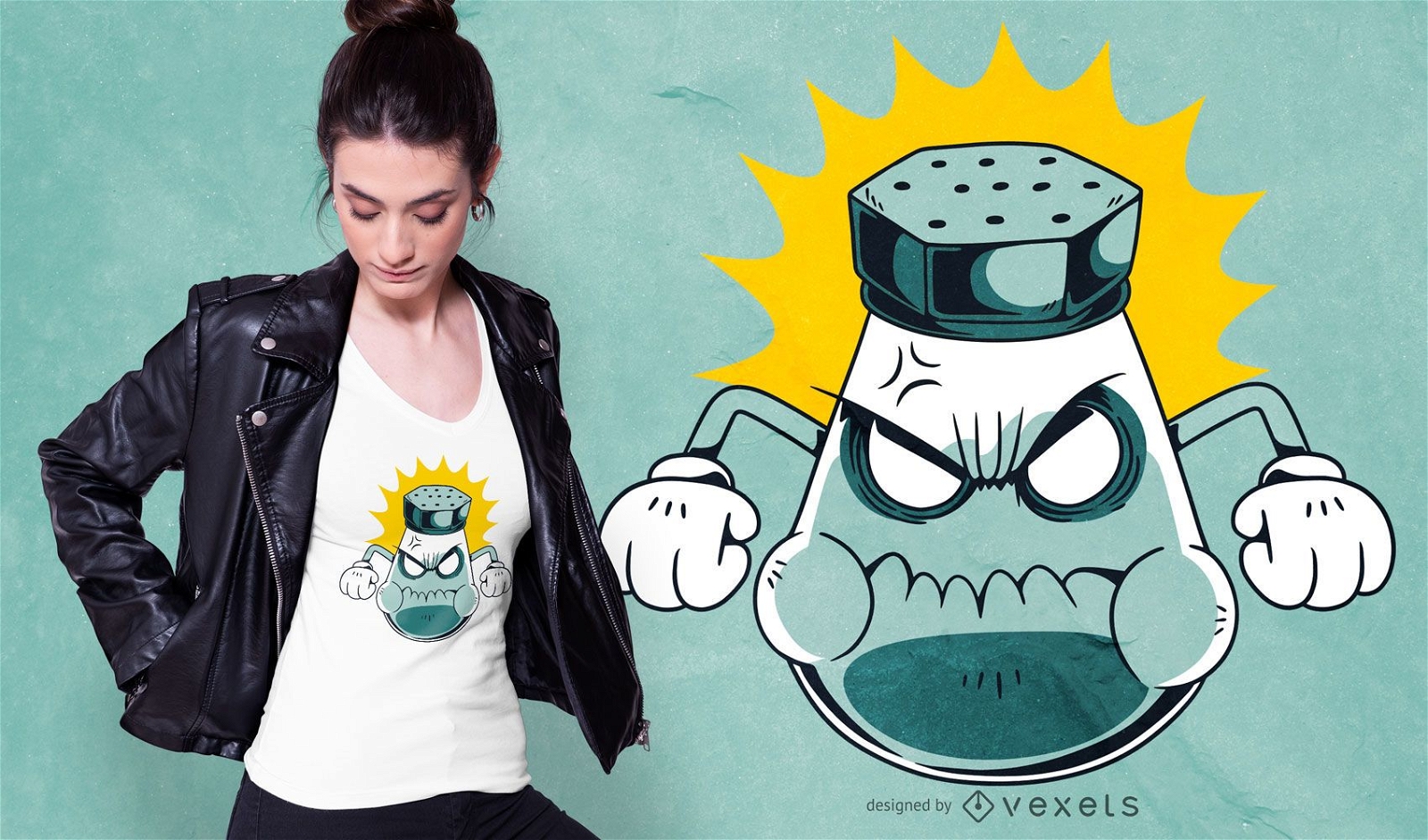 Diseño de camiseta Angry Salt Shaker