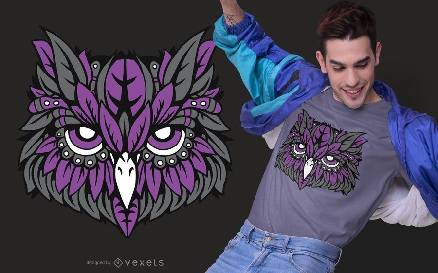 Purple Owl T-shirt Design Purple Owl T-shirt Design