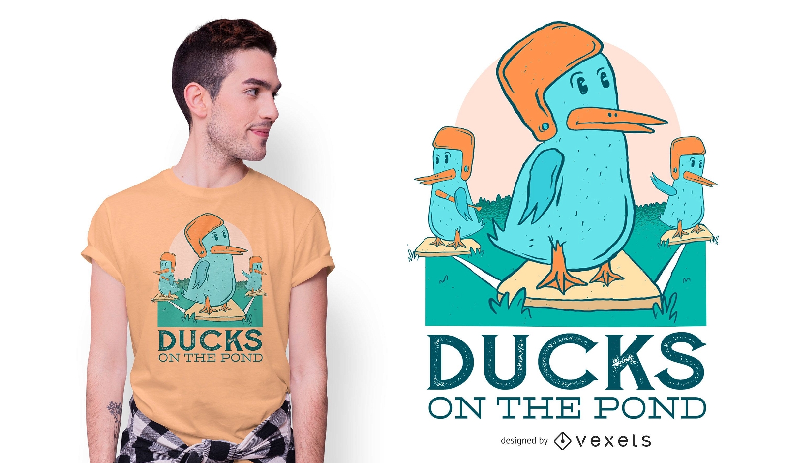 Duck Baseball T-shirt Design