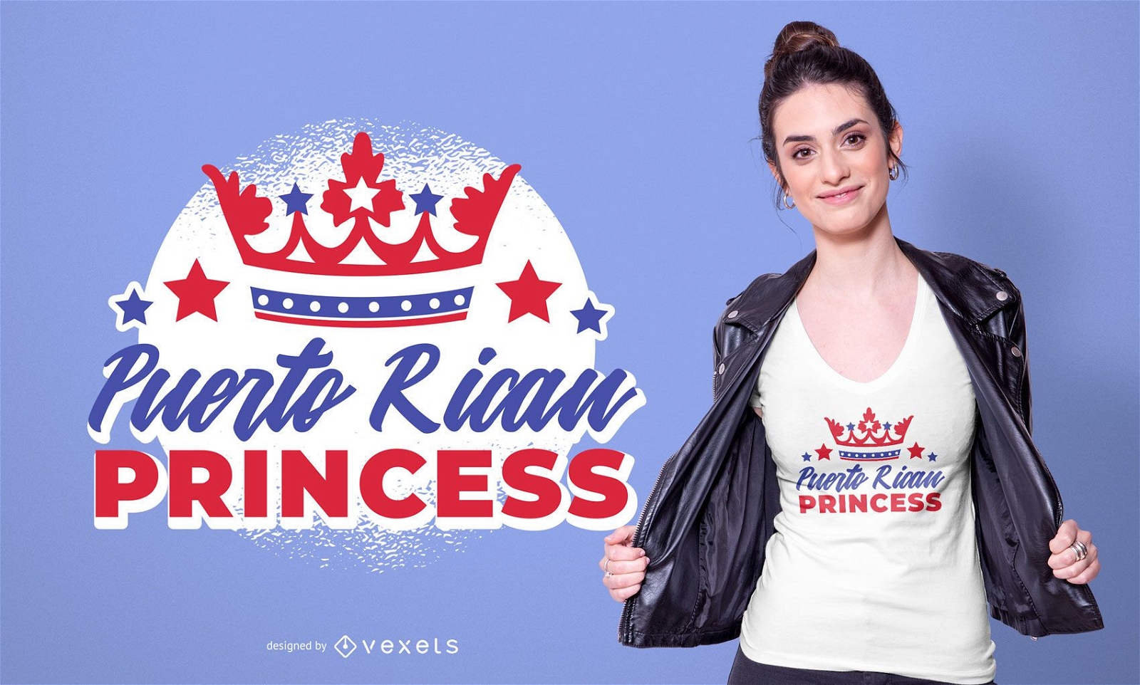 Diseño de camiseta de princesa puertorriqueña