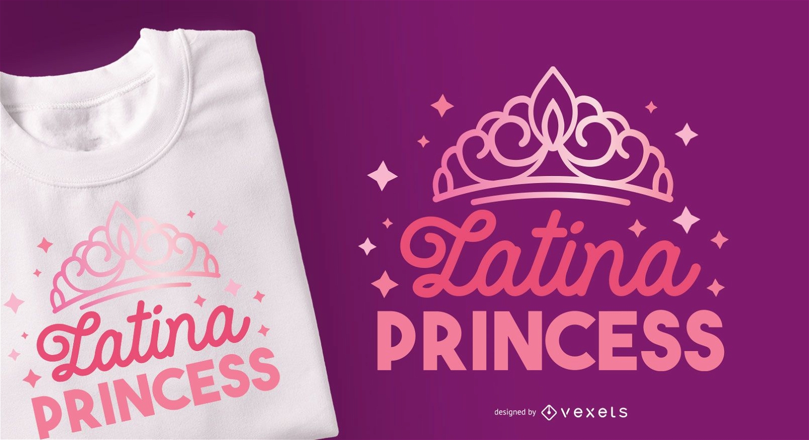 Diseño de camiseta Latina Princess