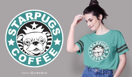 Diseño de camiseta de café Starpugs
