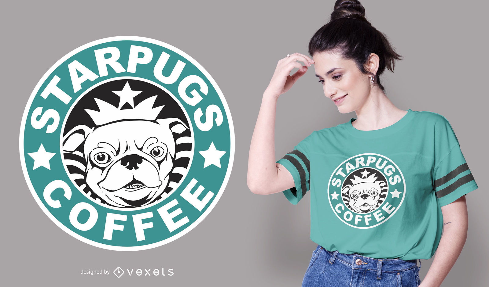 Design de camiseta de café Starpugs