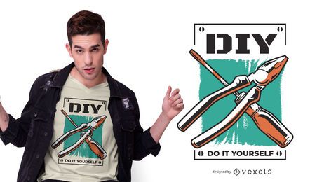Diseño de camiseta de herramientas de bricolaje.