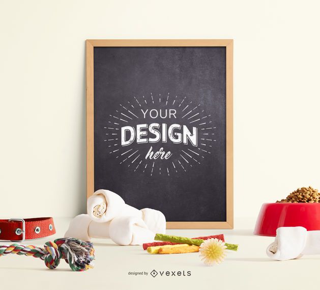 Pet Elements Blackboard Mockup Design Pet Elements Blackboard Mockup Design