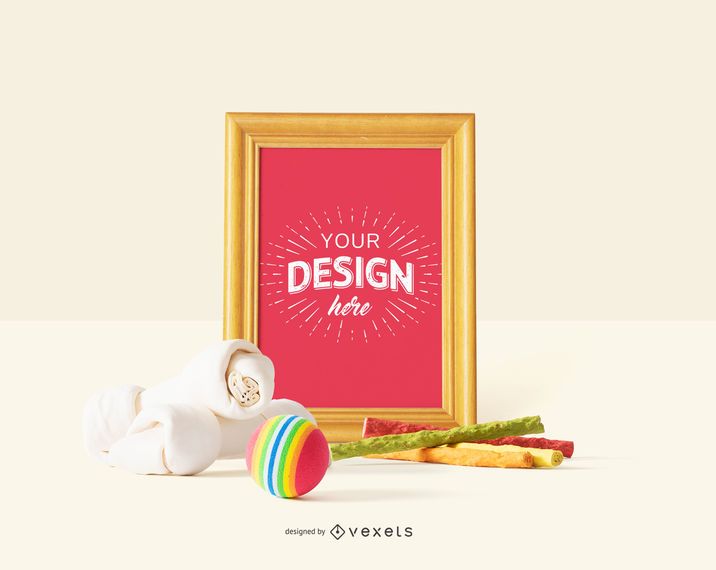 Dog Toys Frame Mockup Design Dog Toys Frame Mockup Design