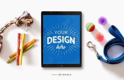 Portrait iPad Pet Composition Mockup