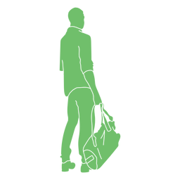 Silueta de bolso de hombre de vista trasera Diseño PNG