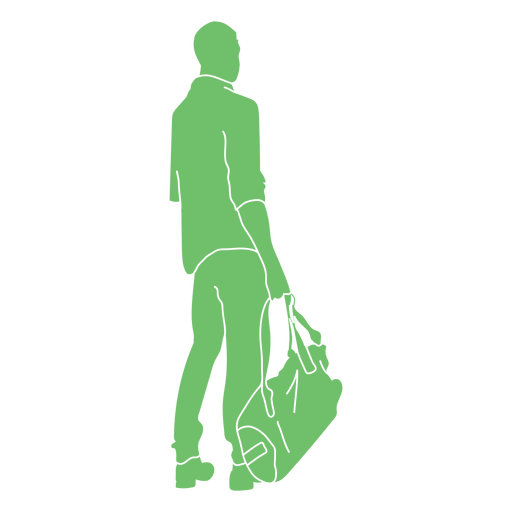 Silhueta da bolsa masculina vista traseira Desenho PNG