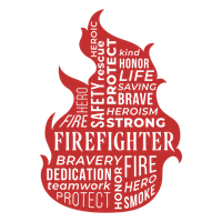 Badge Firefighter Fire Words Transparent PNG SVG Vector File