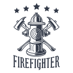 Badge firefighter stars PNG Design