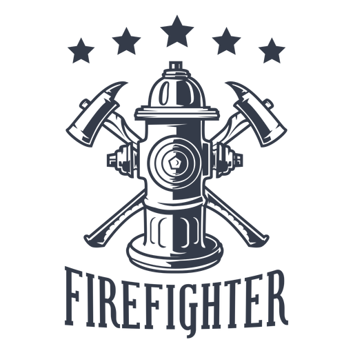Estrellas de bombero insignia Diseño PNG