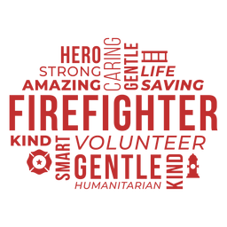 Badge words firefighter PNG Design