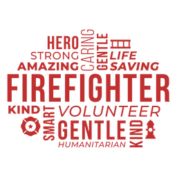 Insignia palabras bombero Diseño PNG