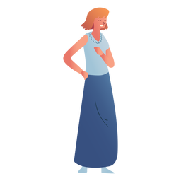 Senhora de saia longa personagem Desenho PNG