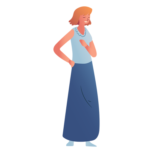 Personaje falda larga dama Diseño PNG