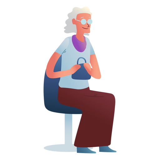 Download Character old woman sitting - Transparent PNG & SVG vector ...