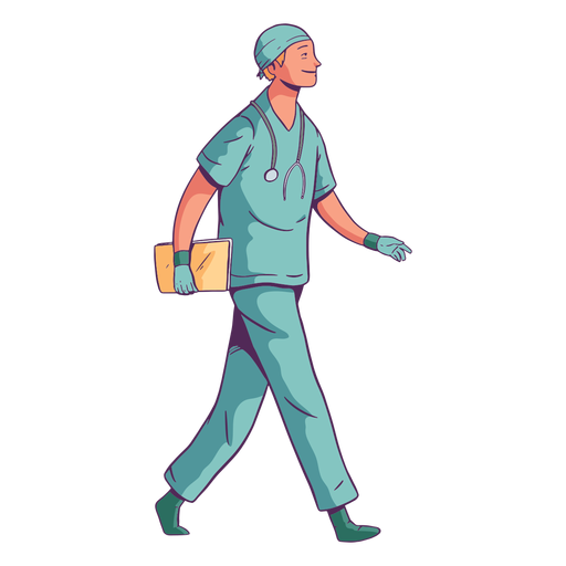 Sorriso de personagem médico ambulante Desenho PNG