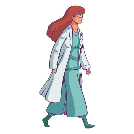 Character walking doctor PNG Design