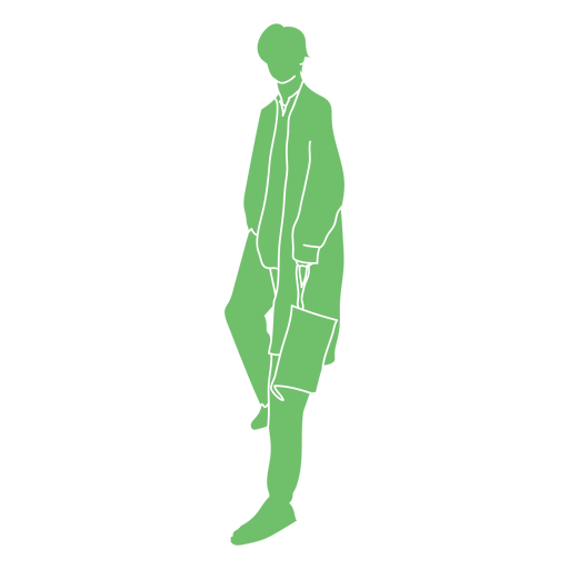 Silhueta de bolsa de homem chique Desenho PNG