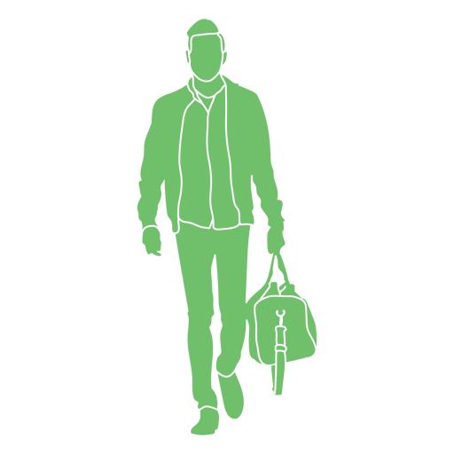 Cool man handbag silhouette PNG Design