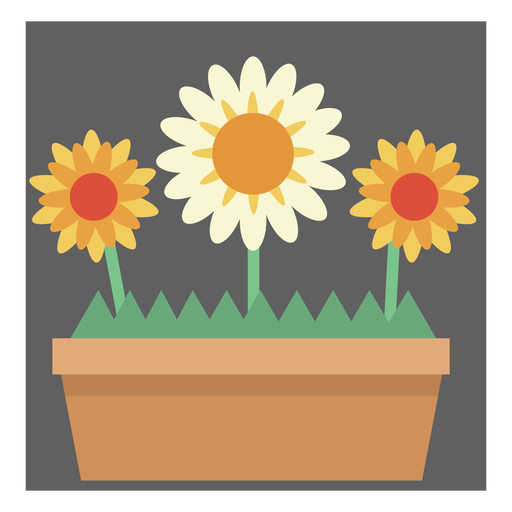 Linda caja de flores Diseño PNG