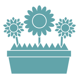 Cute flower box silhouette PNG Design