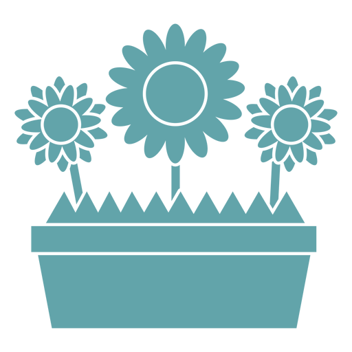 Linda silueta de caja de flores Diseño PNG