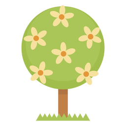 Árvore de flores fofas Desenho PNG