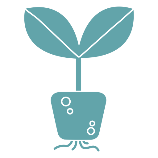 Cute plant roots silhouette PNG Design