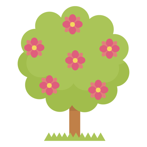 Flores de árvore fofas Desenho PNG