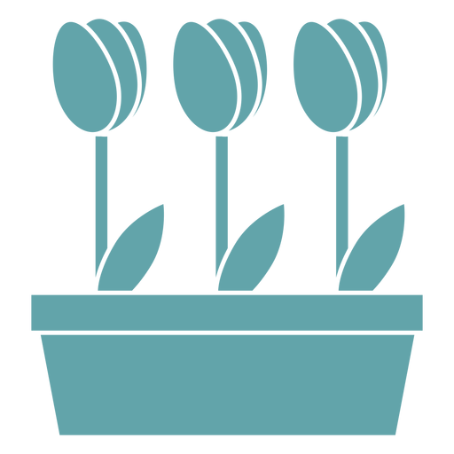 Niedliche Tulpenpflanzensilhouette PNG-Design